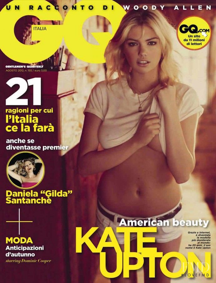 Kate Upton featured on the GQ Italy cover from August 2012