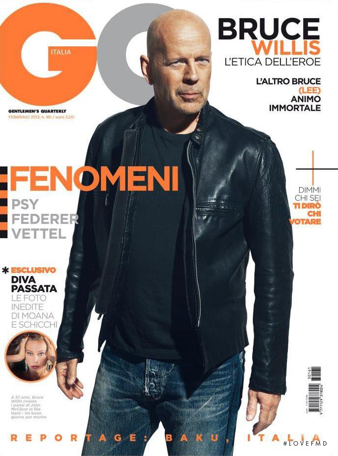 Bruce Willis featured on the GQ Italy cover from February 2013