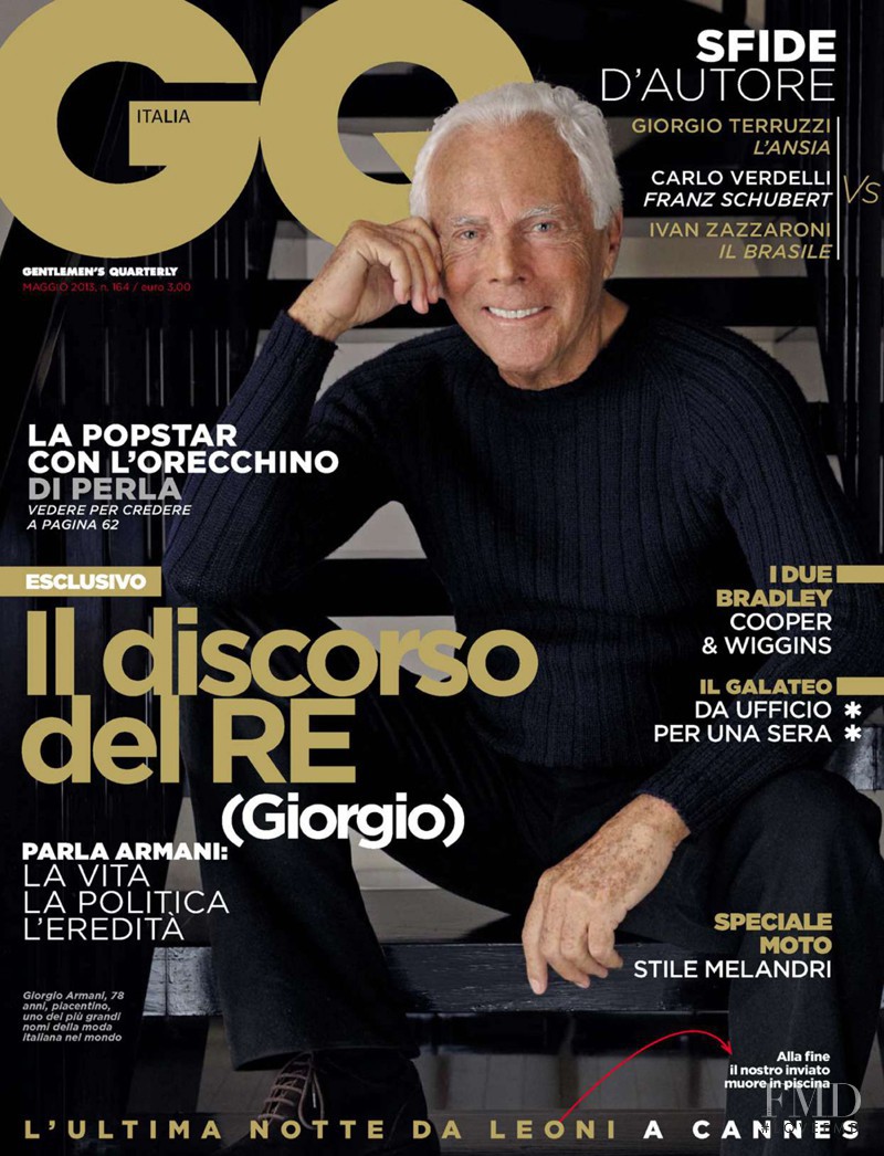 Giorgio Armani featured on the GQ Italy cover from May 2013