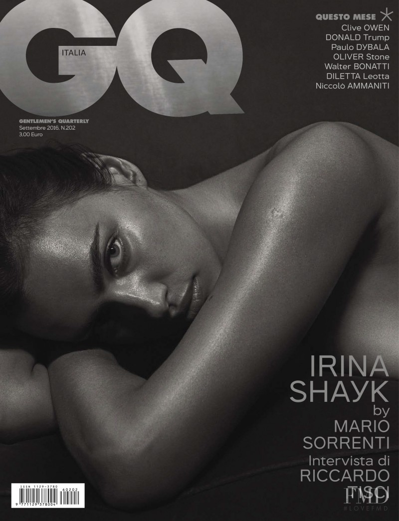 Irina Shayk featured on the GQ Italy cover from September 2016