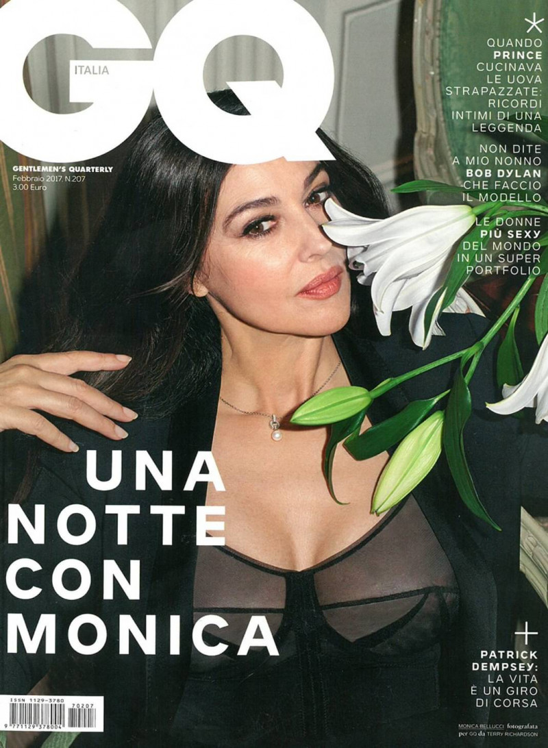 Monica Bellucci featured on the GQ Italy cover from February 2017