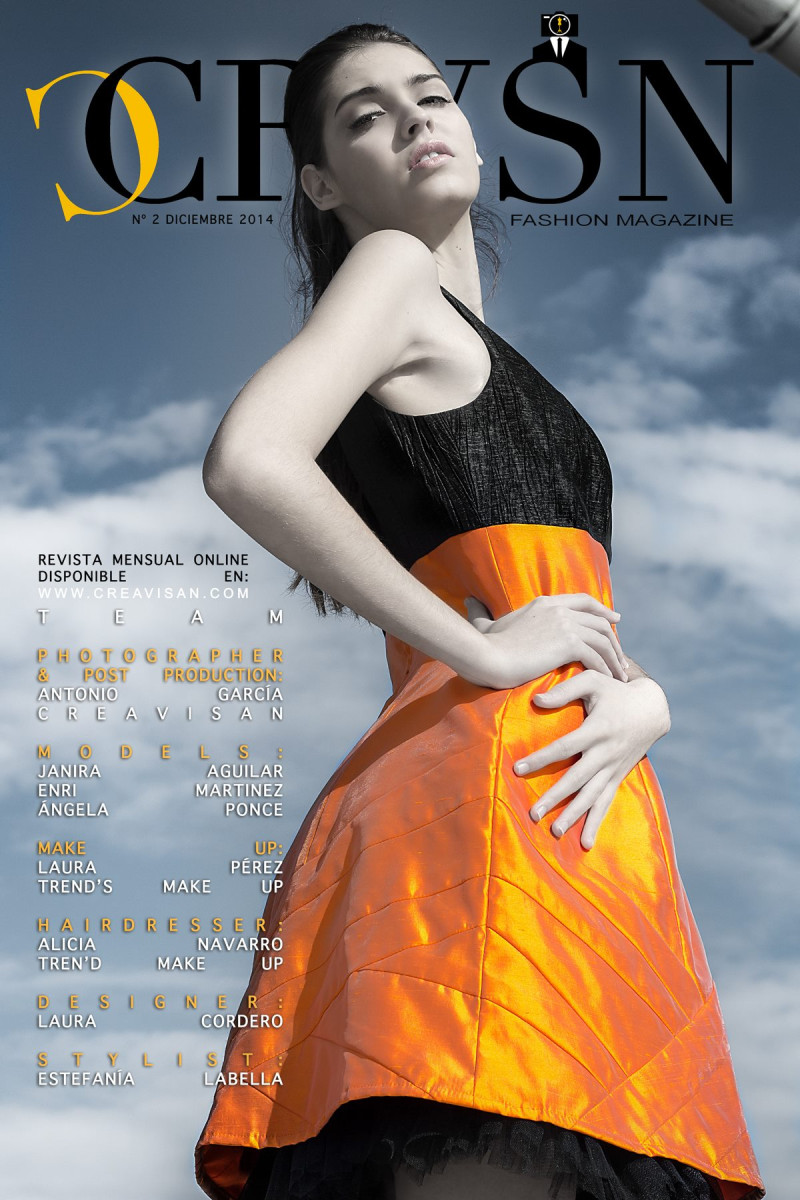 Janira Aguilar featured on the CRVSN Fashion Magazine cover from December 2014