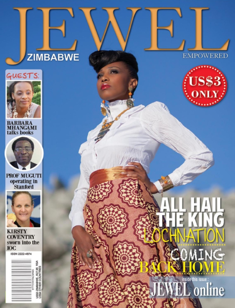 Lorraine Bgoya featured on the Jewel Zimbabwe cover from August 2013