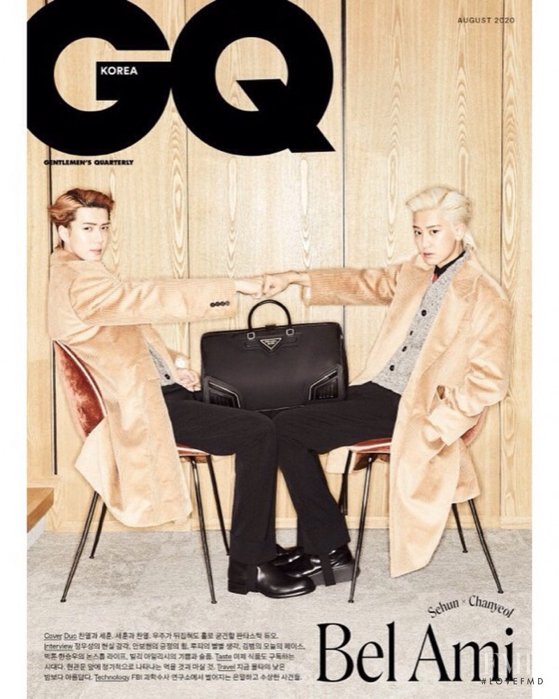 Chanyeol  & Sehun featured on the GQ Korea cover from August 2020