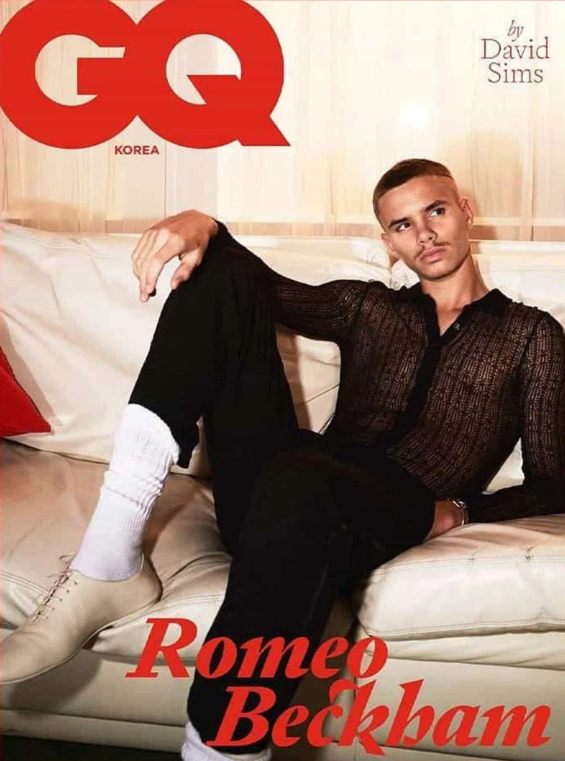 Romeo Beckham featured on the GQ Korea cover from February 2022