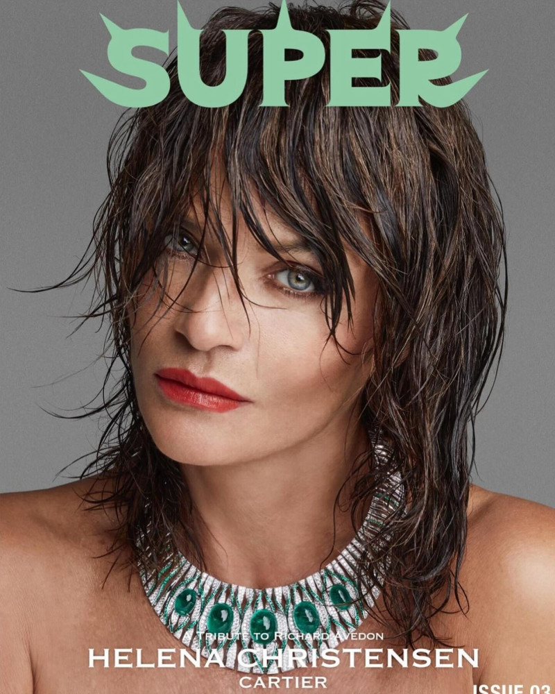 Helena Christensen featured on the Super Magazine cover from September 2023