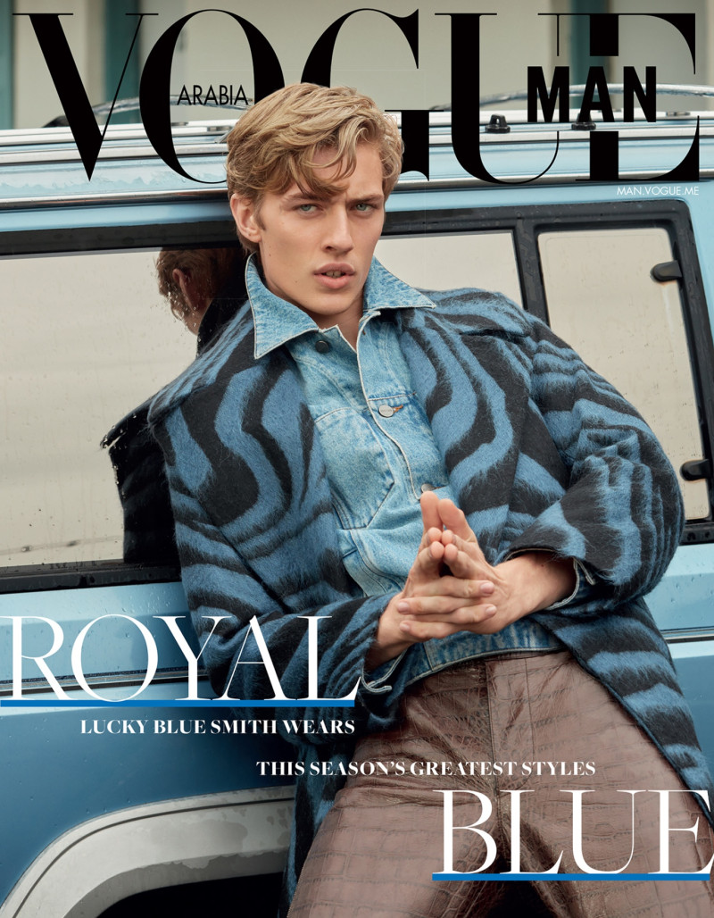 Lucky Blue Smith featured on the Vogue Man Arabia cover from September 2018