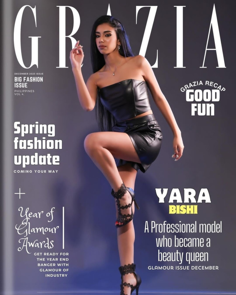 Yara Bishi featured on the Grazia Philippines cover from December 2023