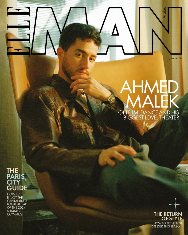 Ahmed Malek featured on the Elle Man Arabia cover from April 2024