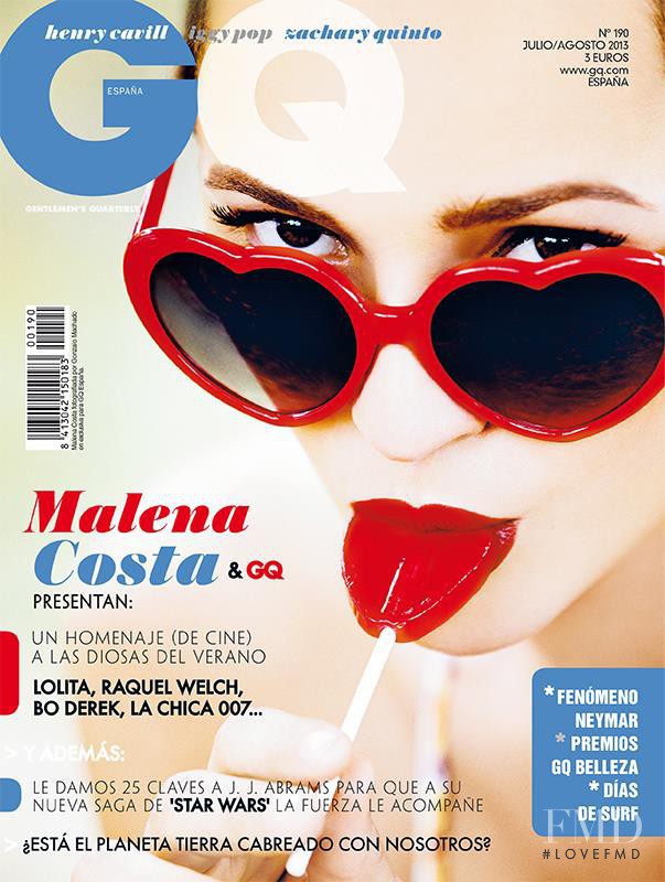 Malena Costa featured on the GQ Spain cover from July 2013