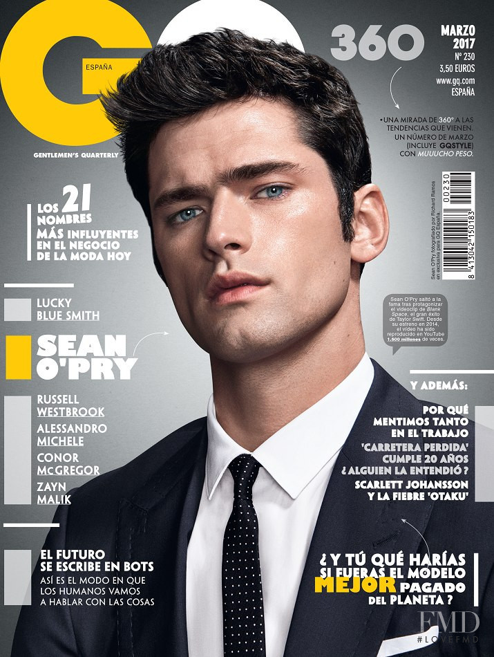 Sean OPry featured on the GQ Spain cover from March 2017