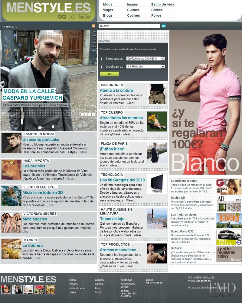  featured on the MenStyle.es screen from April 2010