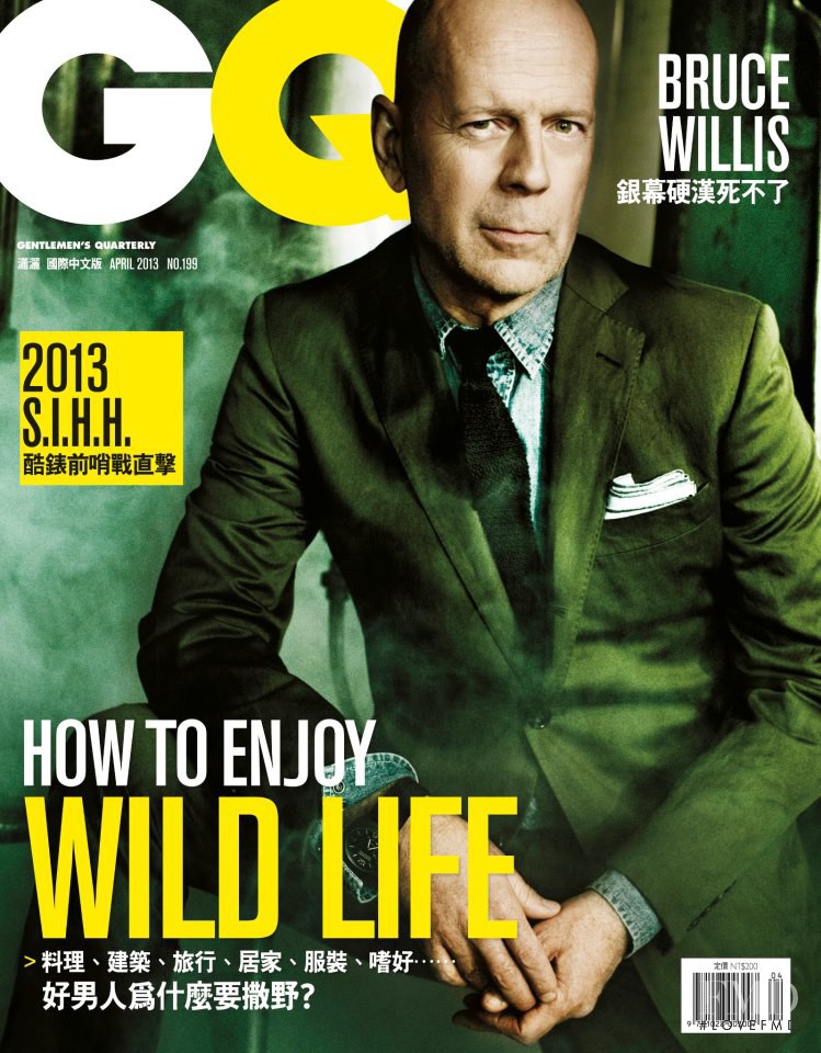 Bruce Willis featured on the GQ Taiwan cover from April 2013