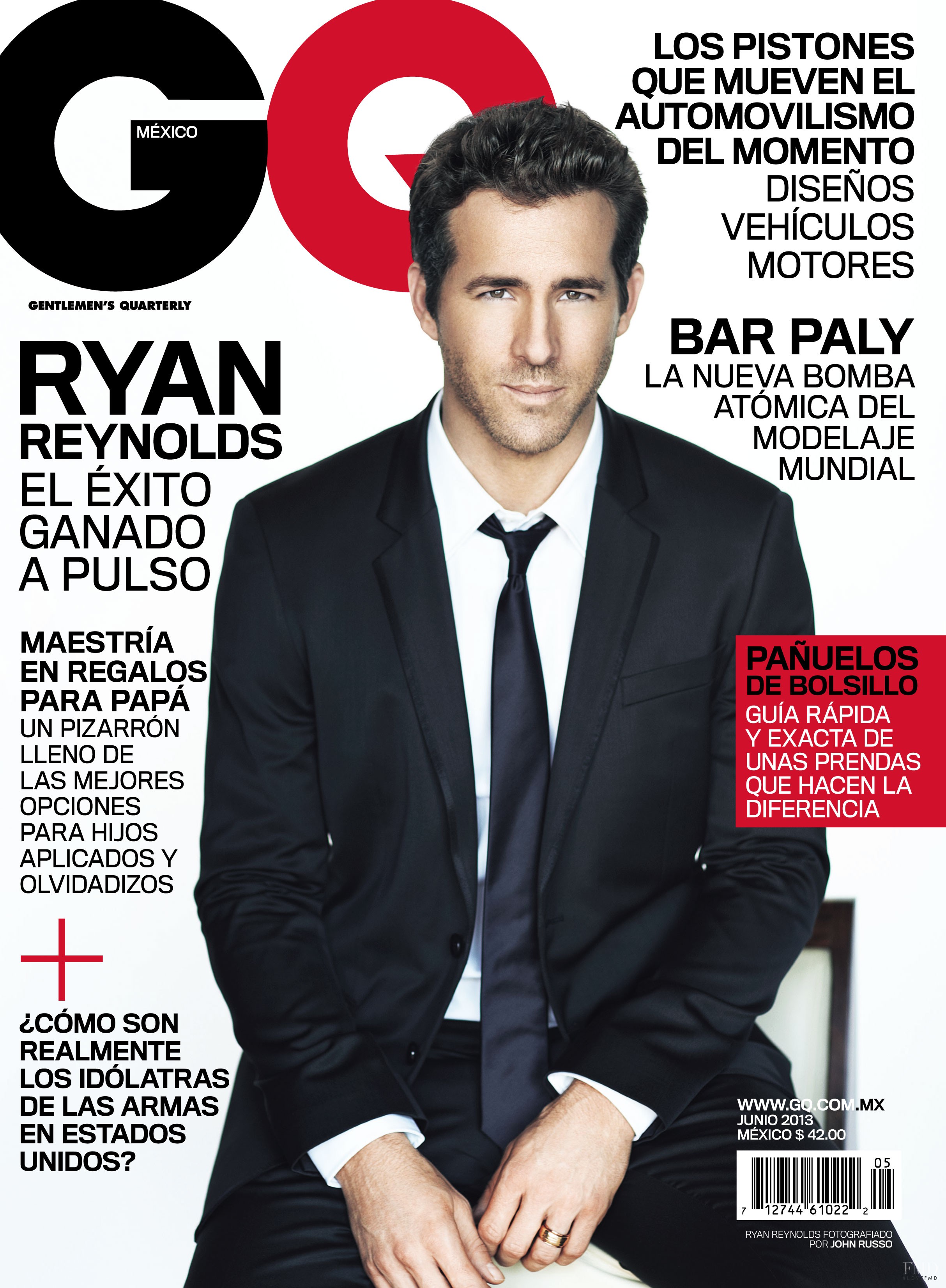 Cover of GQ Mexico with Ryan Reynolds, June 2013 (ID:21573)| Magazines ...