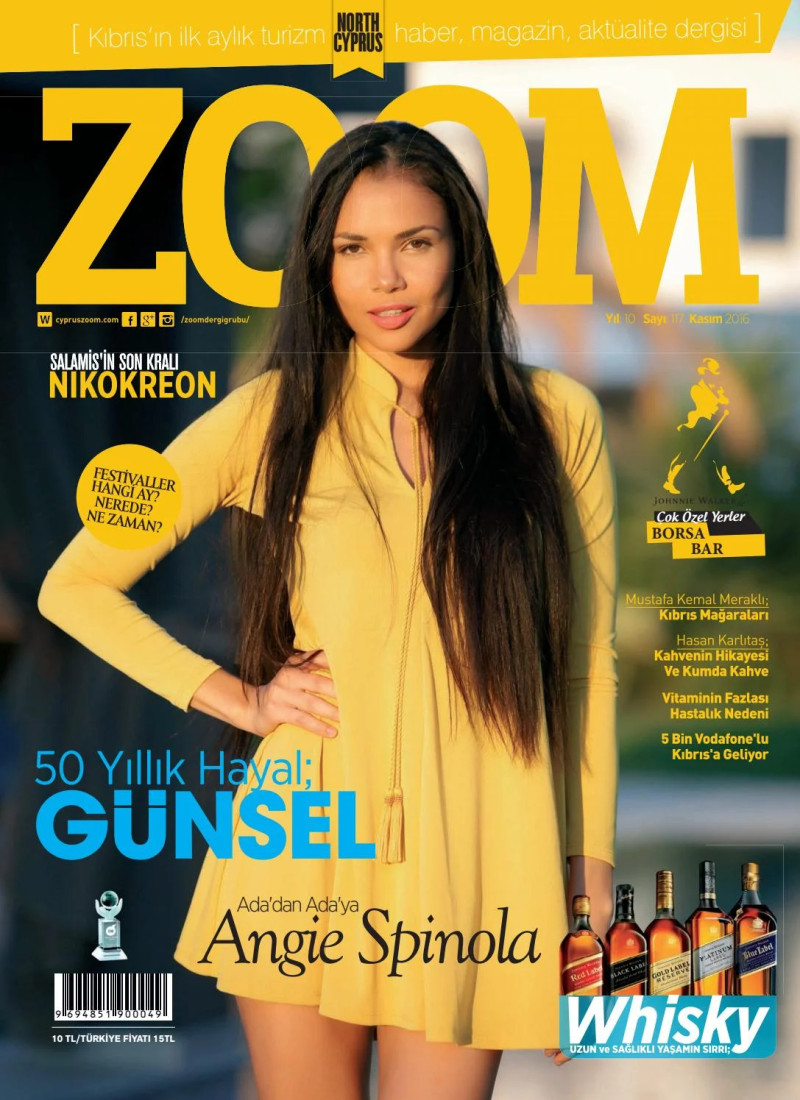 Angie Spinola featured on the Zoom Cyprus cover from November 2016