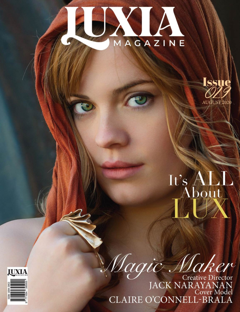 Claire O\'Connell-Brala featured on the Luxia Magazine cover from August 2020