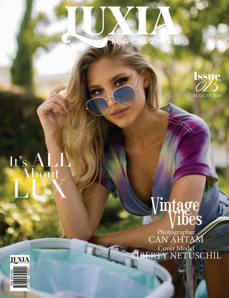 Liberty Netuschil featured on the Luxia Magazine cover from August 2020