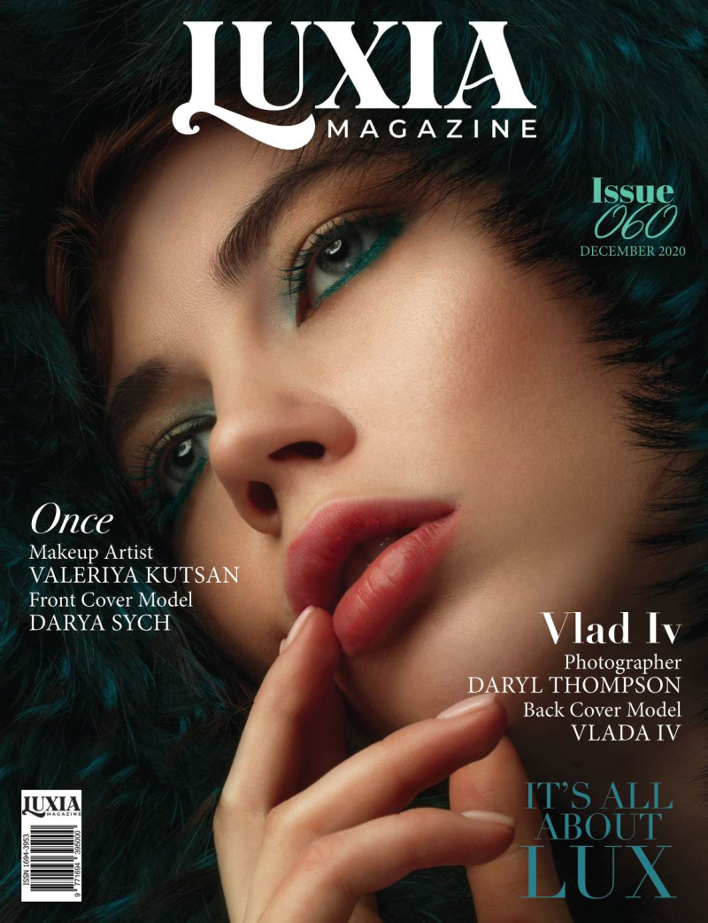 Darya Sych featured on the Luxia Magazine cover from December 2020