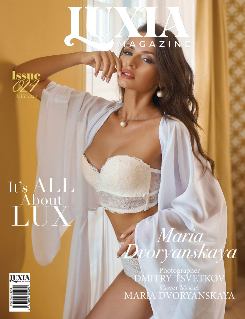 Maria Dvoryanskaya featured on the Luxia Magazine cover from July 2020