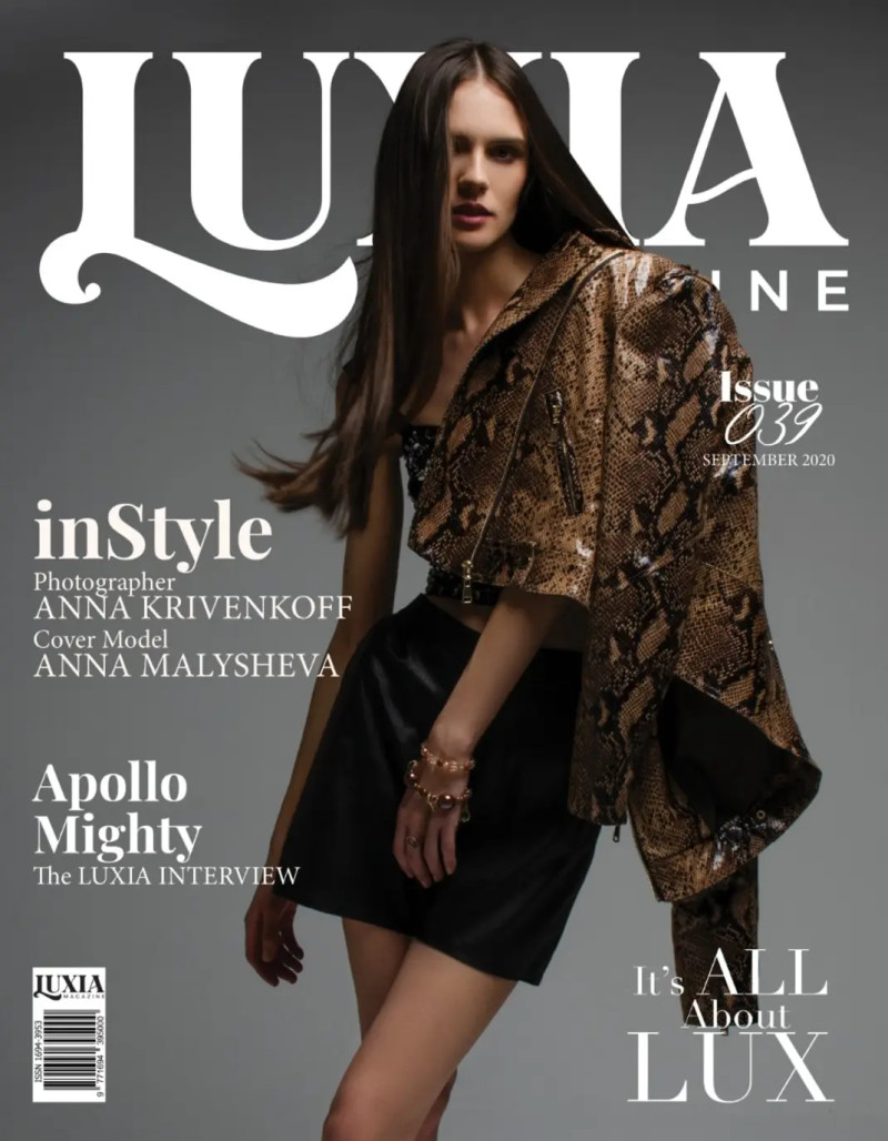 Anna Malysheva featured on the Luxia Magazine cover from September 2020