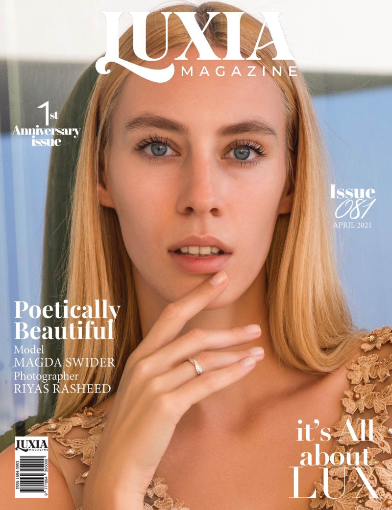 Magda Swider featured on the Luxia Magazine cover from April 2021