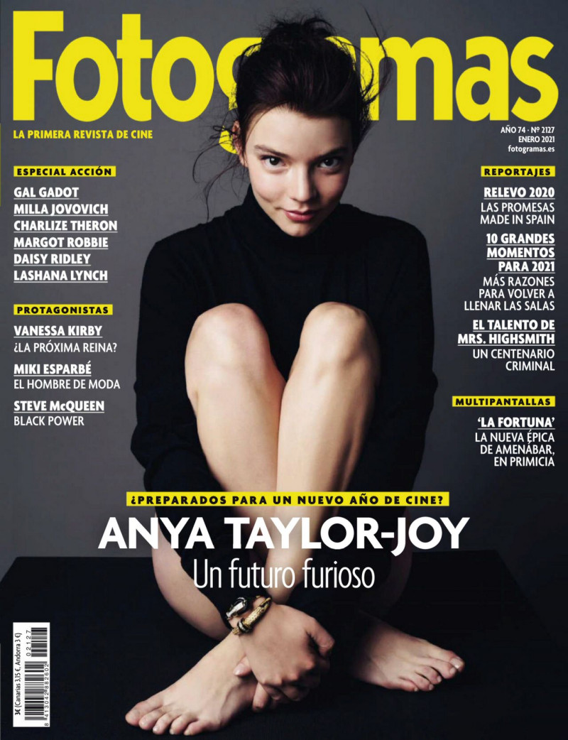 Anya Taylor-Joy featured on the Fotogramas cover from January 2021