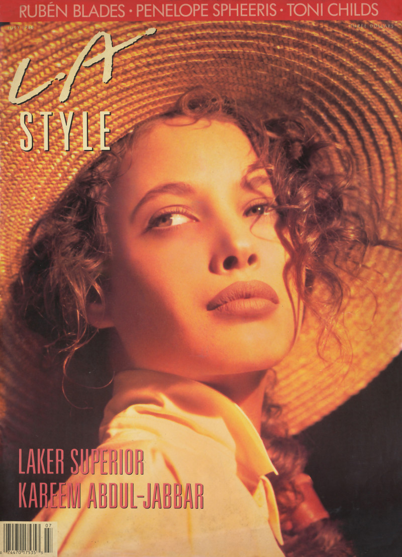 Christy Turlington featured on the L.A. Style cover from July 1988