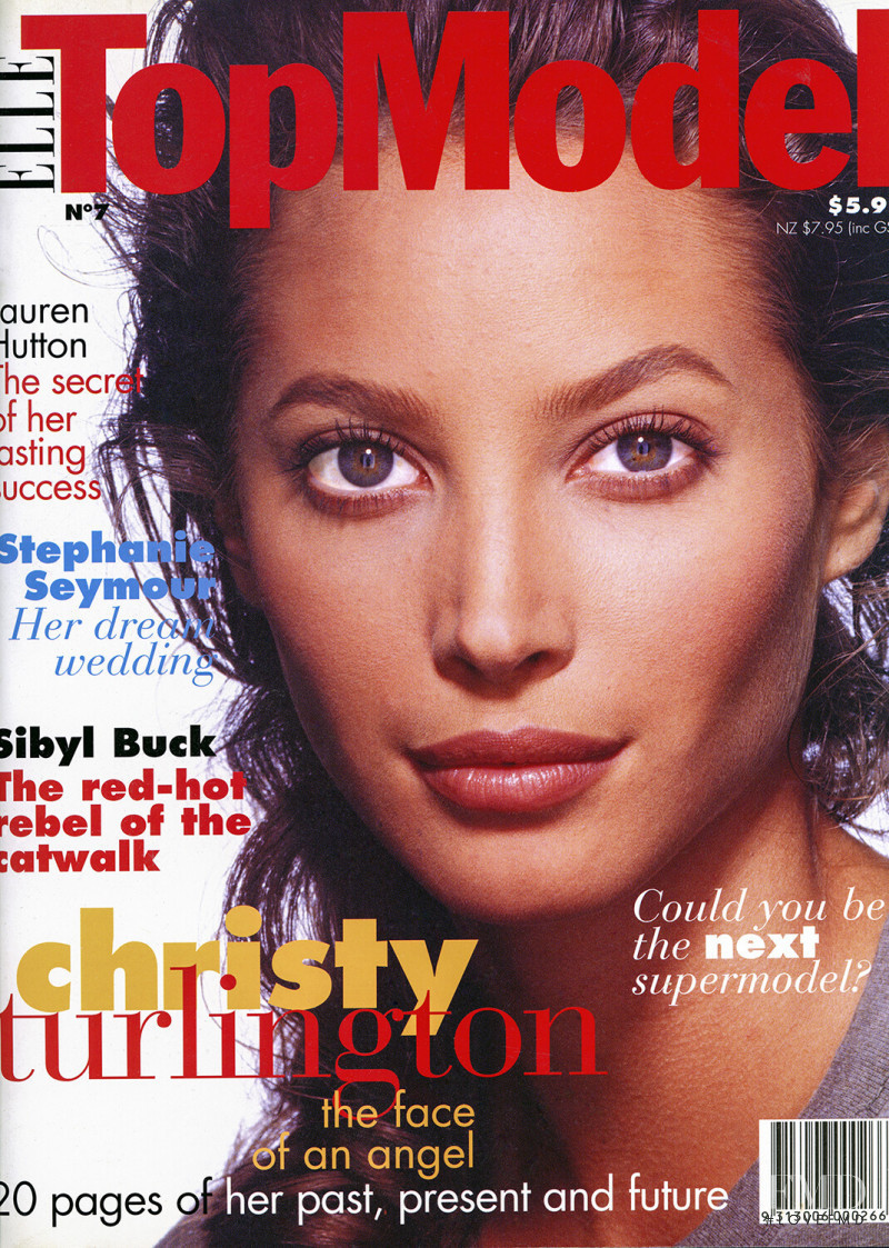 Christy Turlington featured on the Elle Top Model Australia cover from December 1995