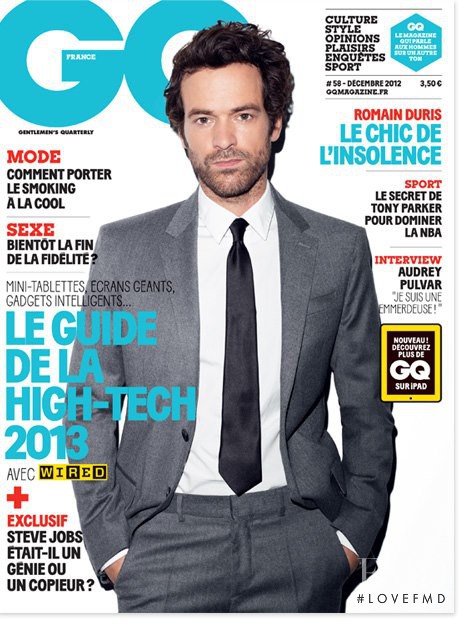 Romain Duris featured on the GQ France cover from December 2012