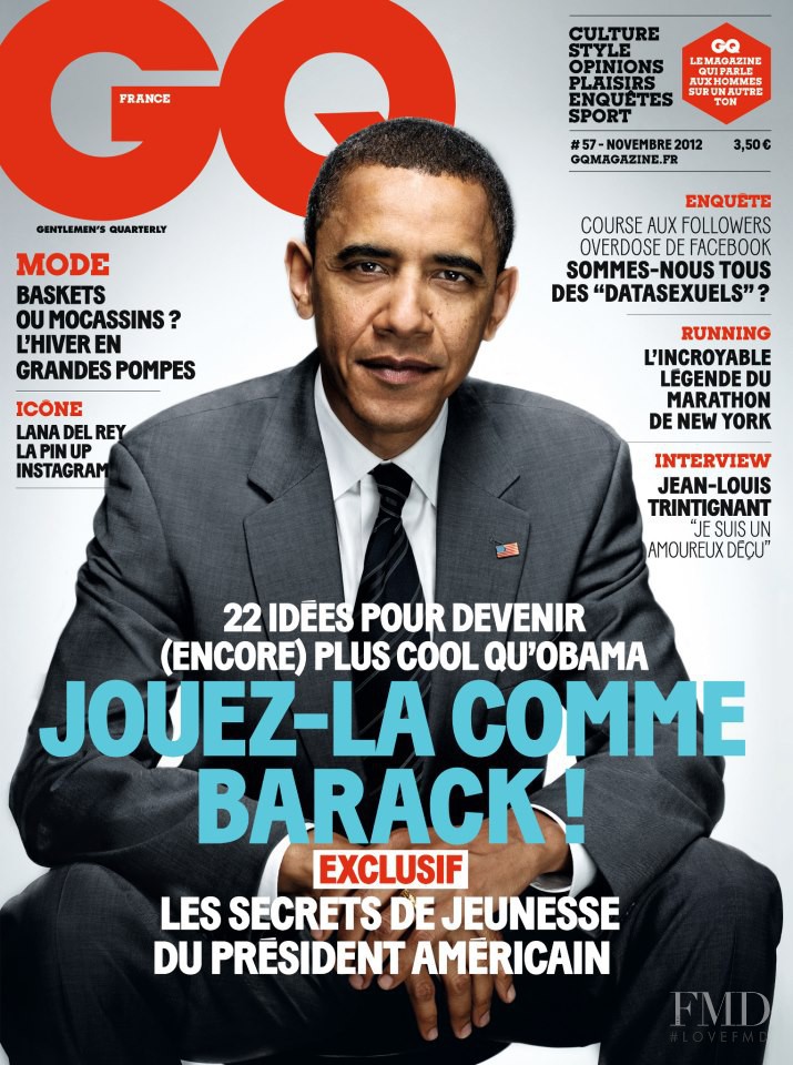 Barack Obama featured on the GQ France cover from November 2012