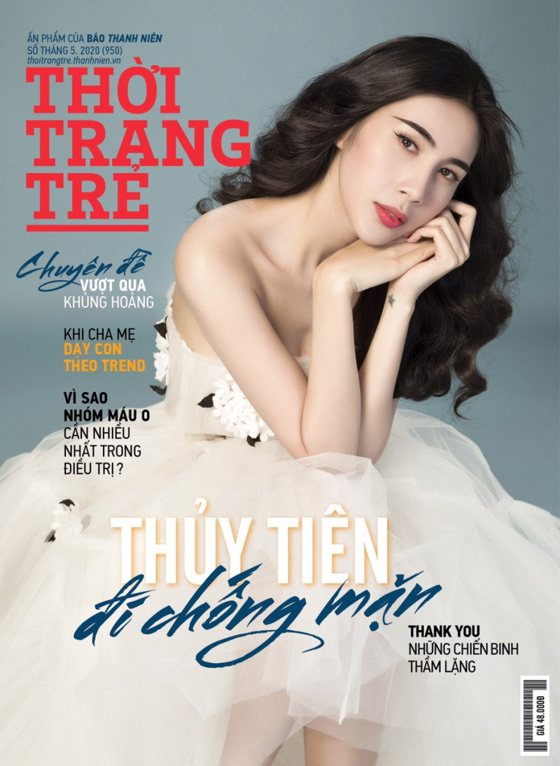 Thuy Tien featured on the Thoi Trang Tre cover from May 2020