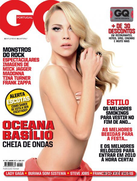 Oceana Basilio featured on the GQ Portugal cover from January 2010