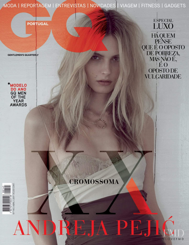Andrej Pejic featured on the GQ Portugal cover from April 2017