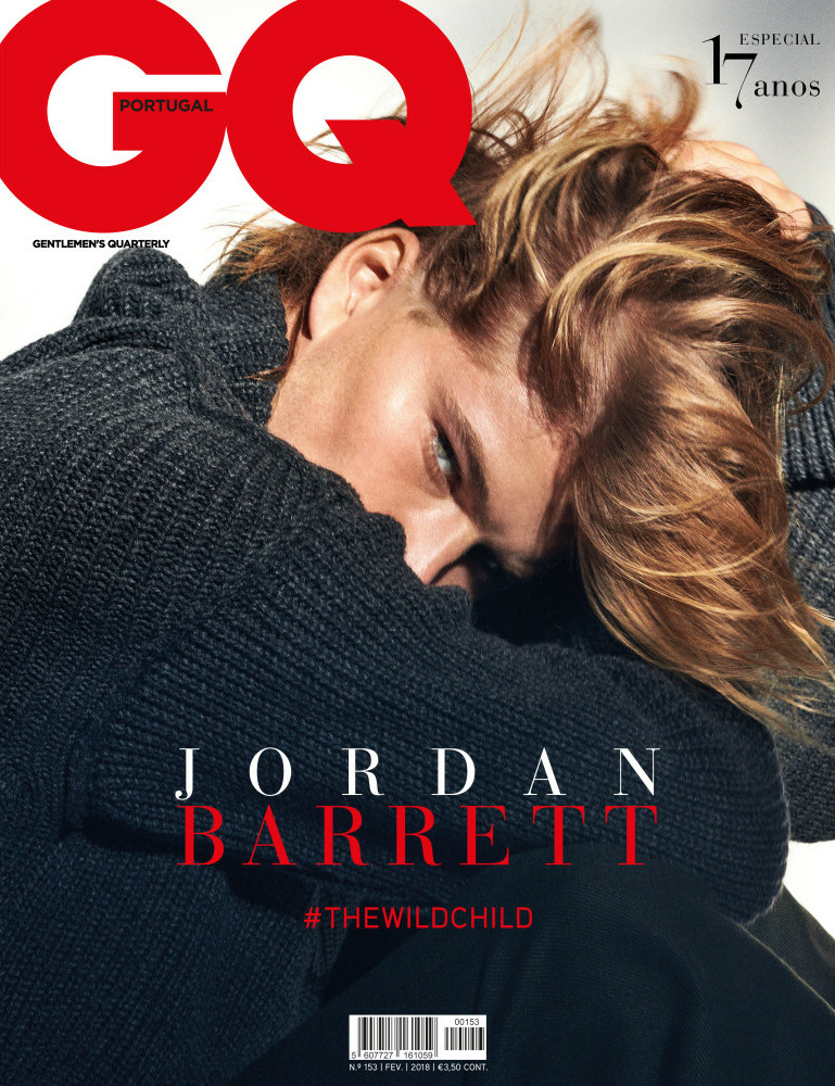 Jordan Barrett featured on the GQ Portugal cover from February 2018