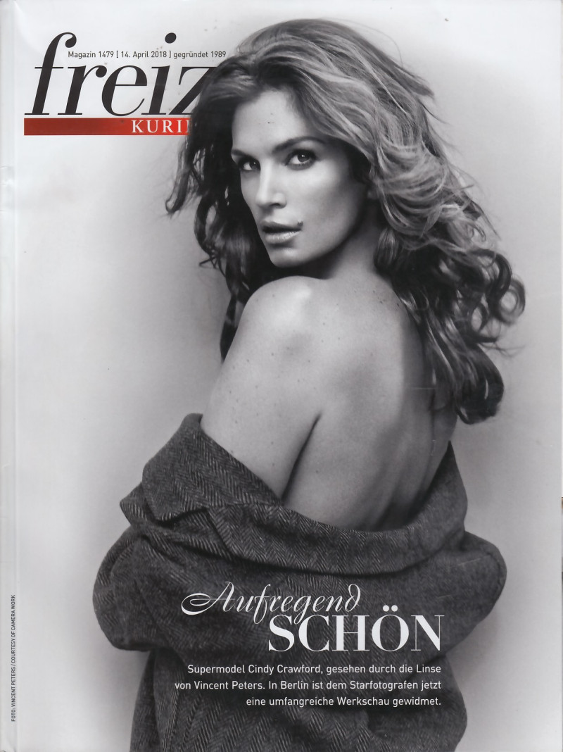 Cindy Crawford featured on the Freizeit cover from April 2018