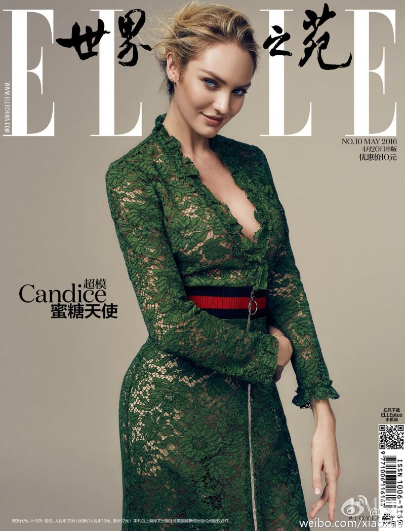 Candice Swanepoel featured on the Elle China cover from May 2016
