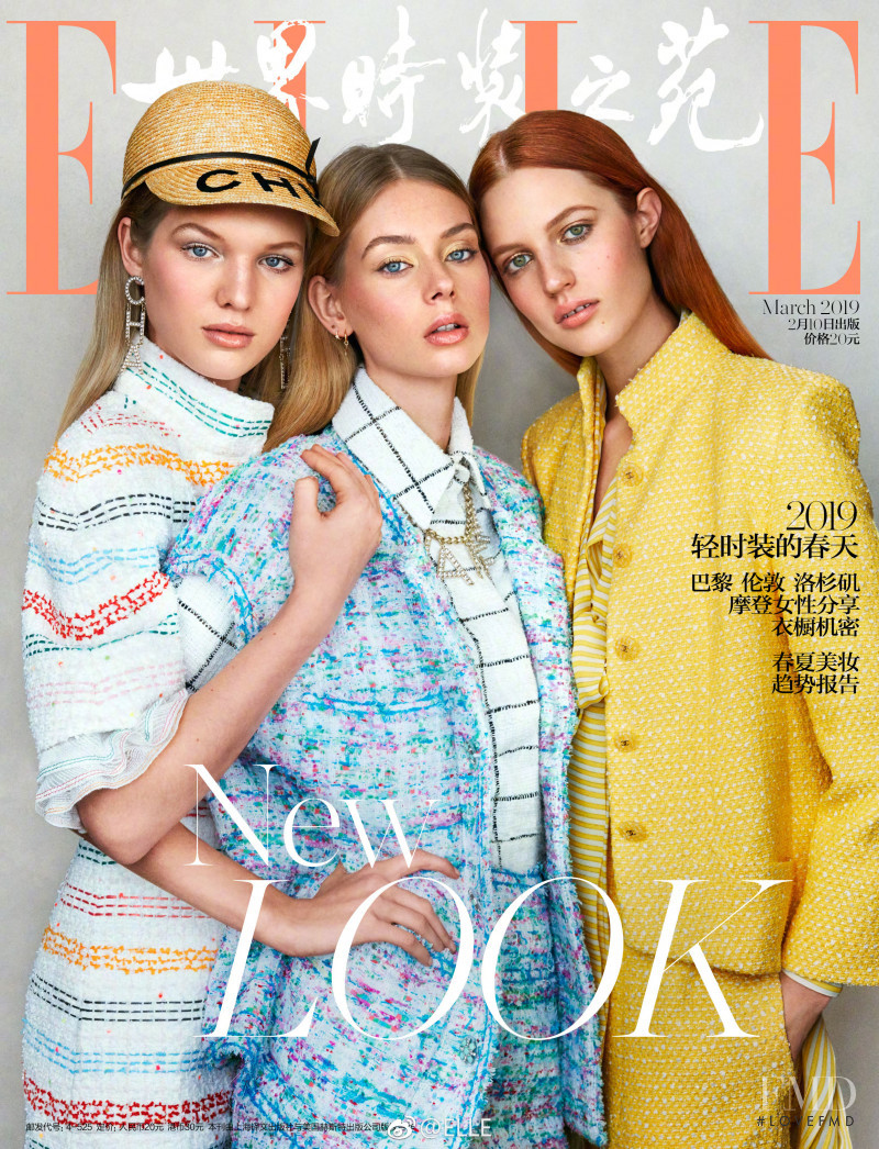 Lauren de Graaf, Jessica Picton Warlow, Julia Banas featured on the Elle China cover from March 2019