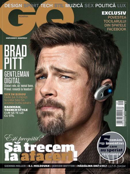 Brad Pitt featured on the GQ Romania cover from September 2009