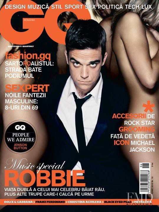 Robbie Williams featured on the GQ Romania cover from June 2010