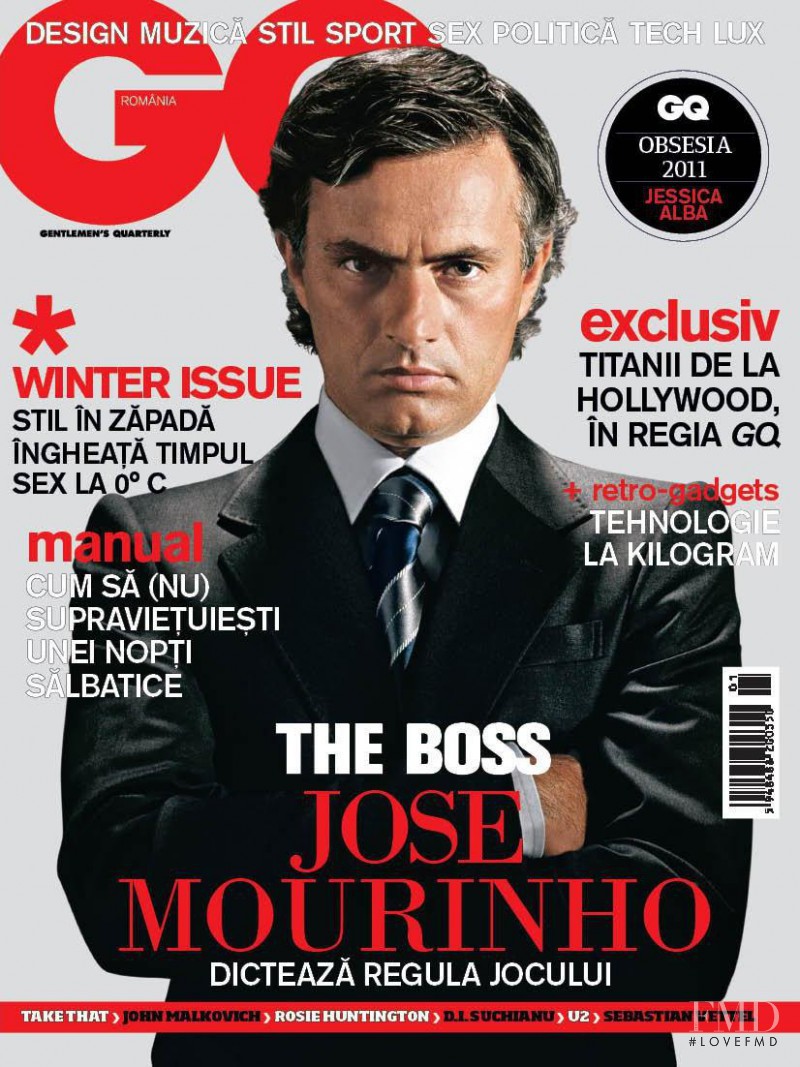 Jose Mourinho featured on the GQ Romania cover from January 2011