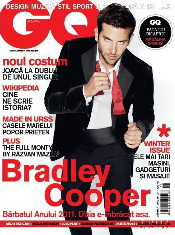 Bradley Cooper featured on the GQ Romania cover from January 2012
