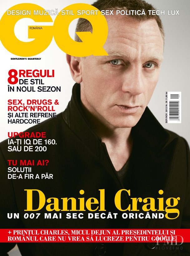 Daniel Craig featured on the GQ Romania cover from September 2012