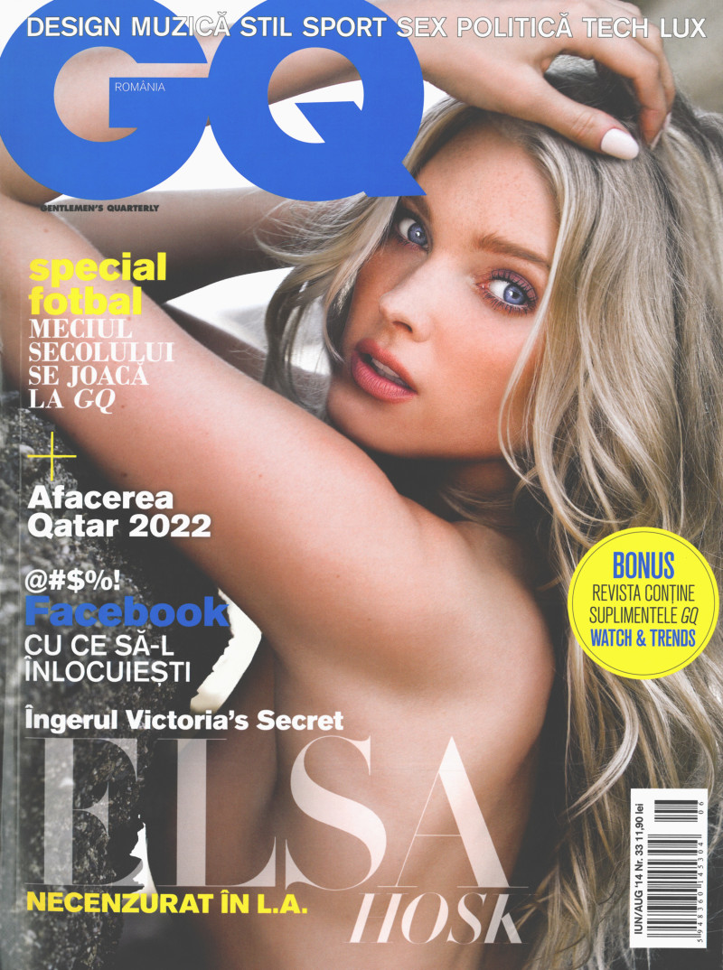 Elsa Hosk featured on the GQ Romania cover from August 2014