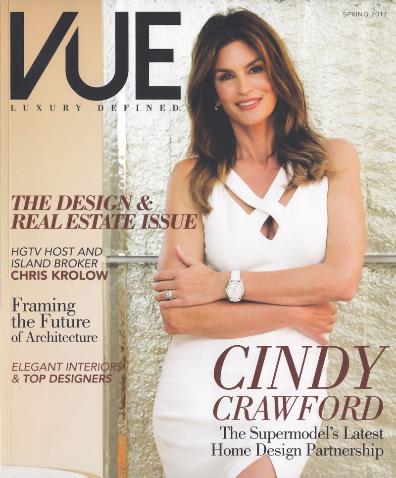 Cindy Crawford featured on the Vue cover from February 2017