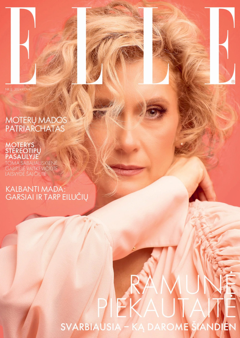 Ramune Piekautaite featured on the Elle Lithuania cover from March 2024