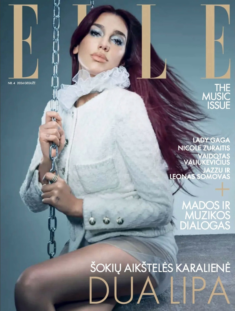 Dua Lipa featured on the Elle Lithuania cover from May 2024