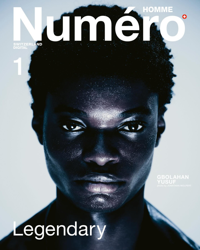 Gbolahan Yusuf featured on the Numéro Homme Switzerland cover from December 2024