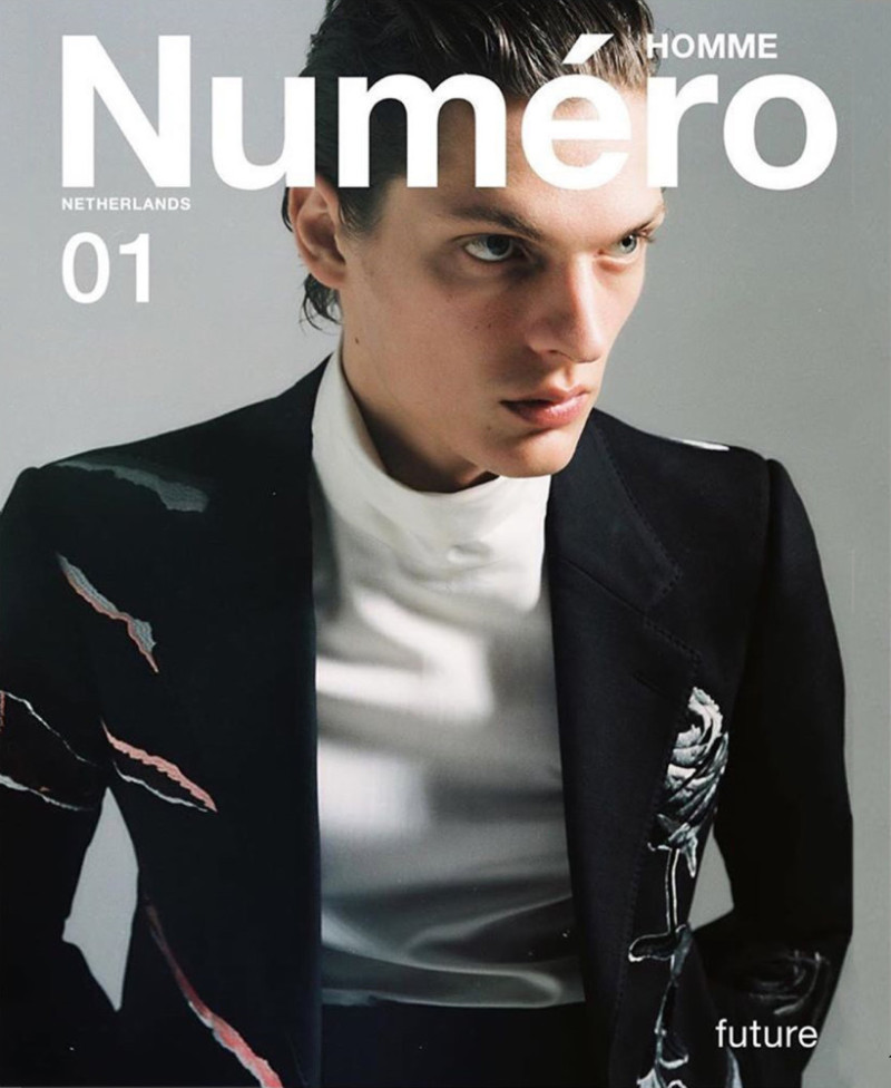 Valentin Caron featured on the Numéro Homme Netherlands cover from October 2019