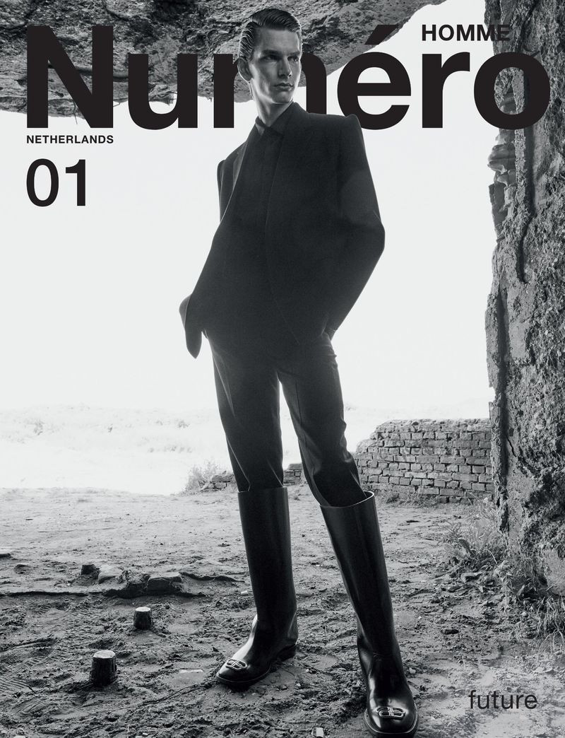 Erik van Gils featured on the Numéro Homme Netherlands cover from October 2019