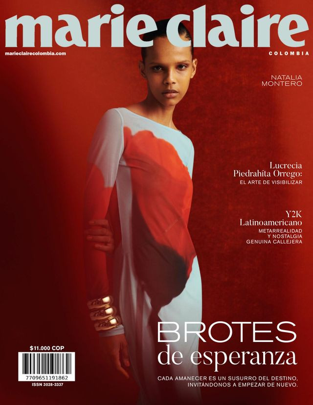 Natalia Montero featured on the Marie Claire Colombia cover from April 2025